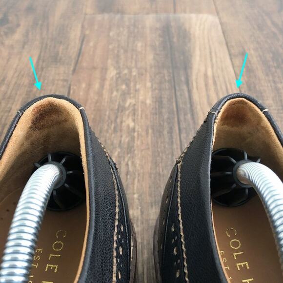 Cole Haan Leather Wingtip Derby Shoe Brogue Details GrandOS C24112 Size 11 Black - Picture 10 of 16